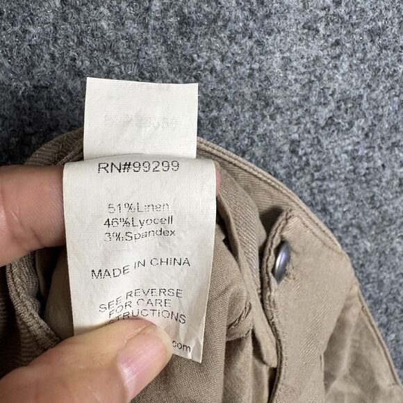 Level 99 Anthropologie Pants Womens Size 29 Brown Linen Blnd Flare Wide Leg - Picture 11 of 12